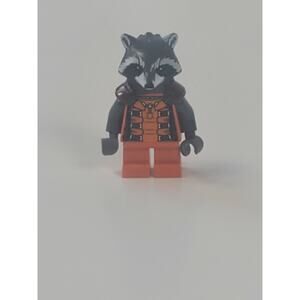 Lego Marvel Rocket Racoon Minifigure Orange Jumpsuit Guardians Of The Galaxy